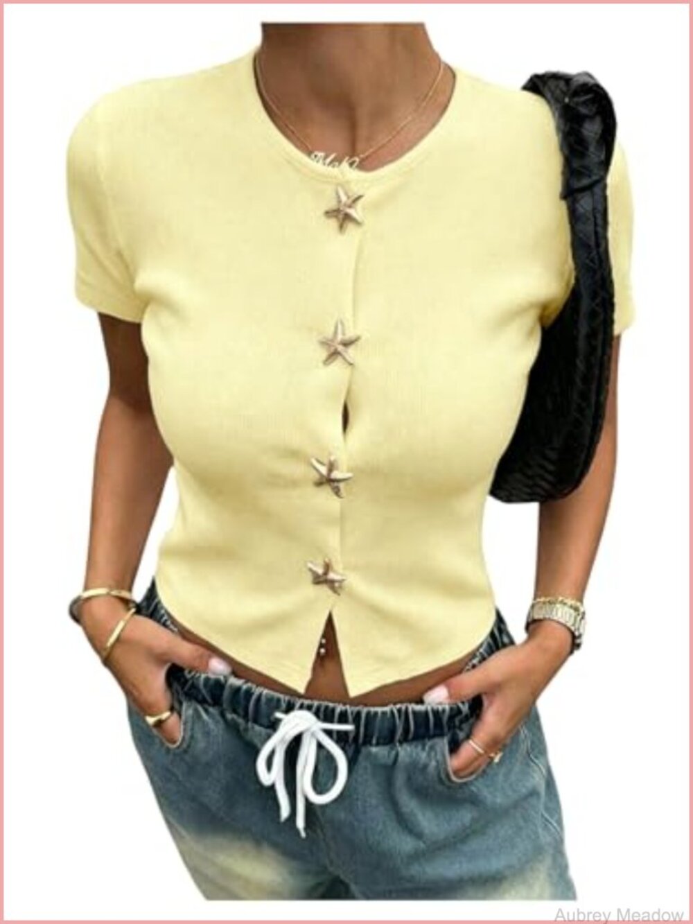 Rib Knit Cropped T-Shirt Short Sleeve Crew Neck Pullover